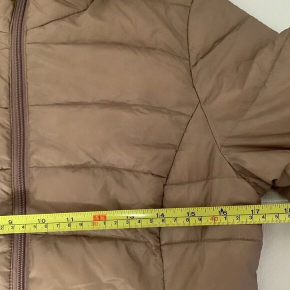 L’amie de Paris Puffer Full Zip Pockets Tan Jacket Size M - Picture 4 of 8